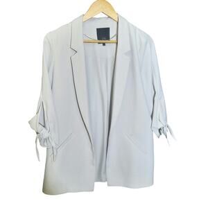 River Island Womens Open Lined Cream Jacket With Tie Sleeves Size 12